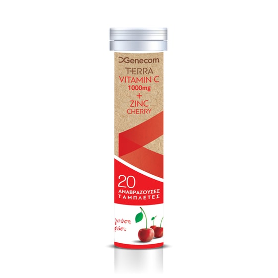 Genecom Vitamin C Terra 1000mg Zinc Κεράσι - 20 δισκία image 0