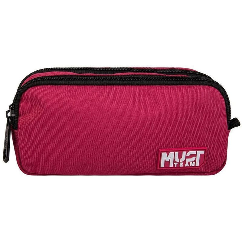 Κασετίνα Βαρελάκι Must Team Monochrome Μπορντό με Γκρι