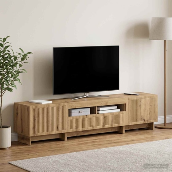 Έπιπλο Τηλεόρασης VidaXL με LED 5 τμχ 178 x 35 x 43 cm - Artisan Δρυς image 2