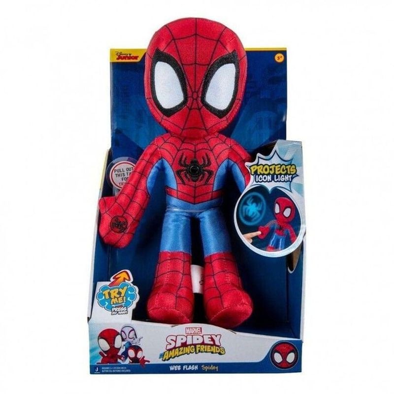 Λούτρινο Jazwares Spidey And His Amazing Friends Web Flash Spidey με Προτζέκτορα Φωτός (25cm)