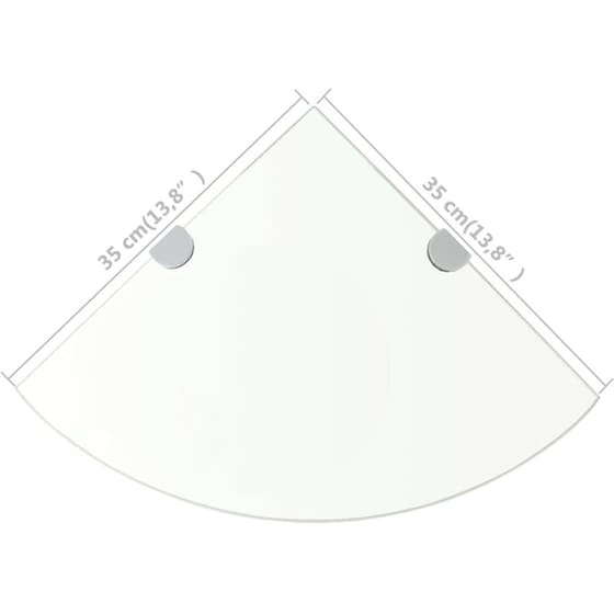 Ράφι Τοίχου VidaXL Γωνιακό από Γυαλί 35x35 cm - Διάφανο image 5