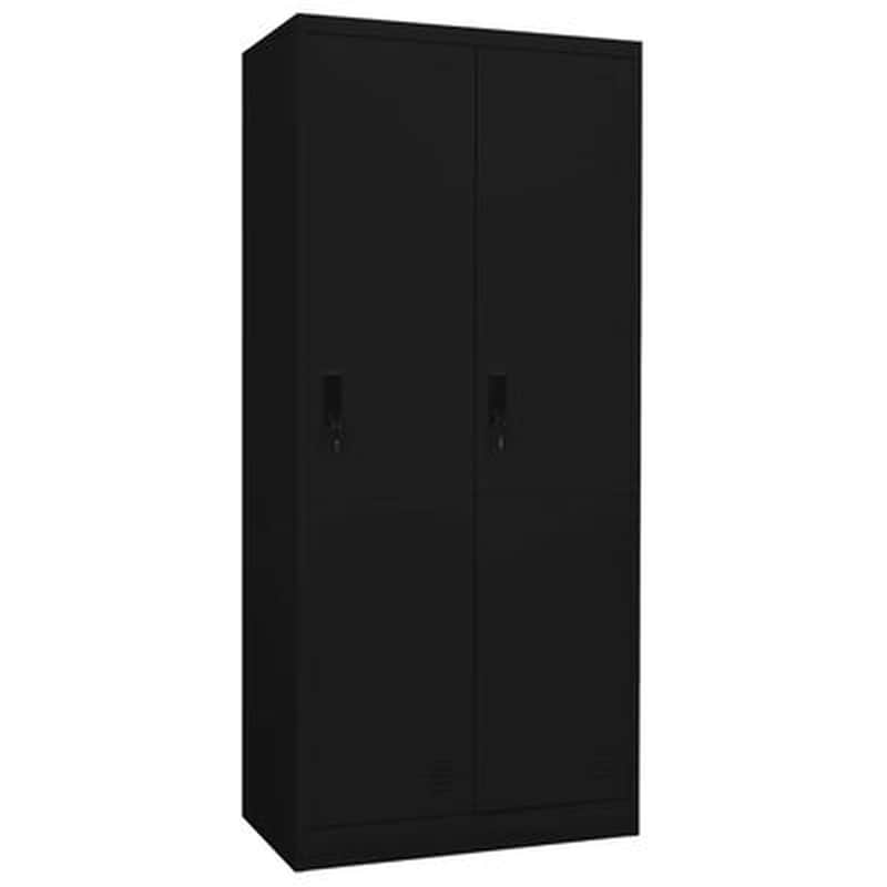 Δίφυλλη Ντουλάπα Vidaxl από Ατσάλι 80x50x180cm - Μαύρο