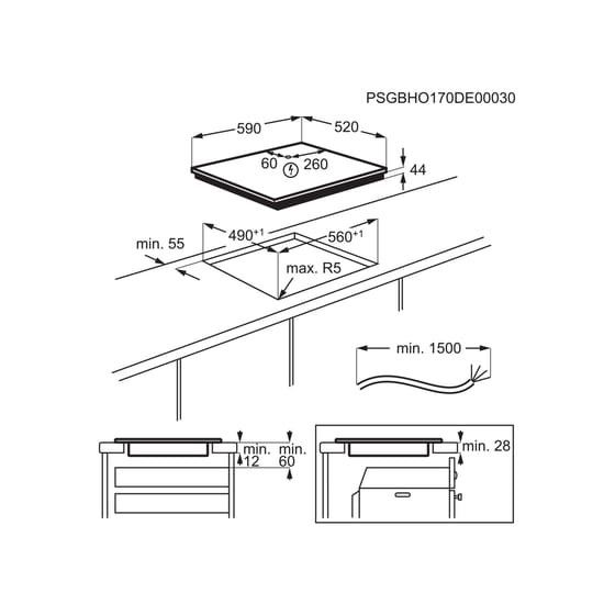 ELECTROLUX EIS6648 SensePro 59 cm Μαύρο Εστία Επαγωγική Αυτόνομη image 4