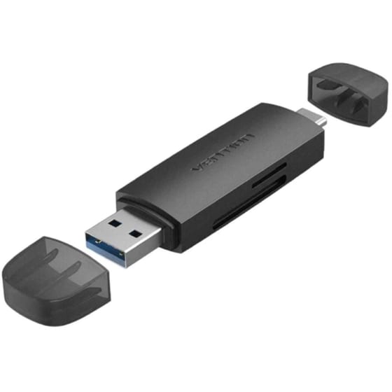 Card Reader Vention CLKB0 2 in1 USB-C - Μαύρο image 1