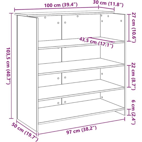 Γραφείο Υποδοχής VidaXL από Τεχνητό Ξύλο 100x50x103,5 cm - Λευκό image 9