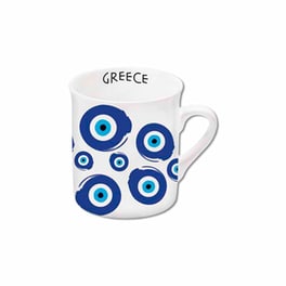 Κούπα Greek Islands Μάτι Πορσελάνη 140 ml - Λευκό/Μπλε