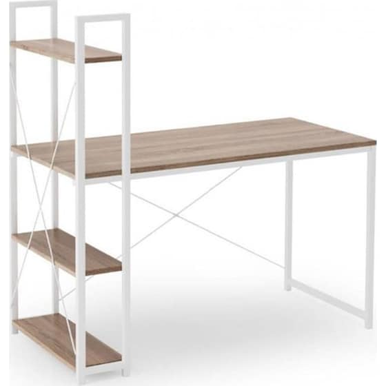 Γραφείο Βιβλιοθήκη Nextdeco 35574 από MDF 120x40x72/111cm - Λευκό image 0