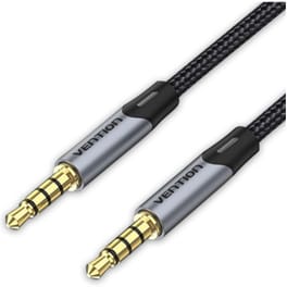 VENTION Καλώδιο Ήχου BAQHF 1x 3.5mm Jack Male σε 1x 3.5mm Jack Male 1 m Γκρι