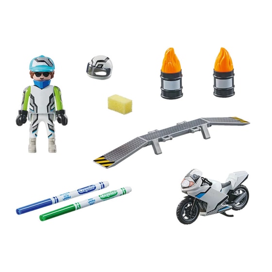 PLAYMOBIL® Color Μοτοσικλέτα με Οδηγό (71377) image 3