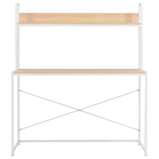 Γραφείο Βιβλιοθήκη VidaXL από Μοριοσανίδα 120x60cm - Δρυς/Λευκό image 3
