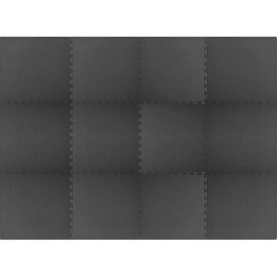 Δάπεδο Γυμναστικής VidaXL από EVA Foam Σετ 12 Τμχ 60x60 cm - Μαύρο image 1