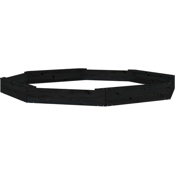 VidaXL Αμμοδόχος με Καθίσματα Οκτάγωνη 232x232x20cm Ξύλινη - Μαύρο image 5