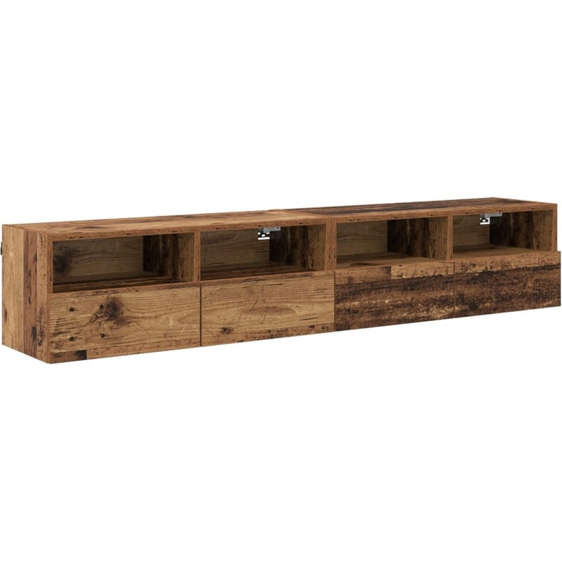 Έπιπλο Τηλεόρασης VidaXL 2 τμχ 80 x 30 x 30 cm - Παλαιωμένο Ξύλο