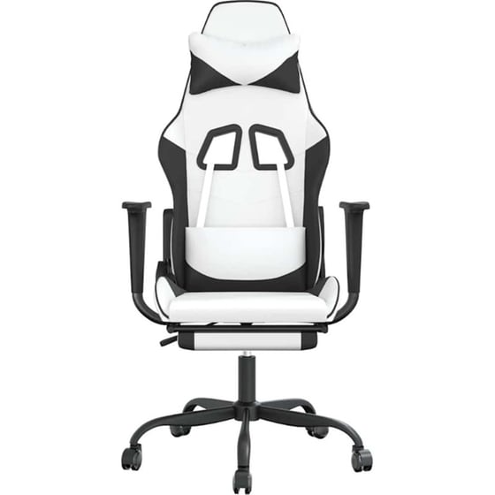Καρέκλα Gaming VIDAXL 345421 με Υποπόδιο από Τεχνητό Δέρμα - Μαύρο image 2