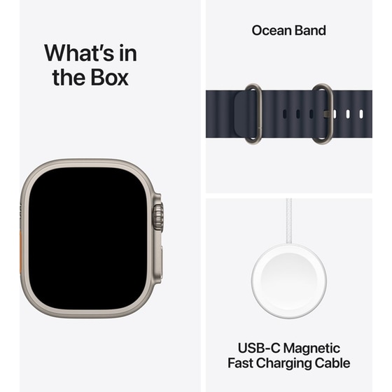 Apple Watch Ultra 2 GPS + Cellular 49mm Natural Titanium Case with Navy Ocean Band image 8