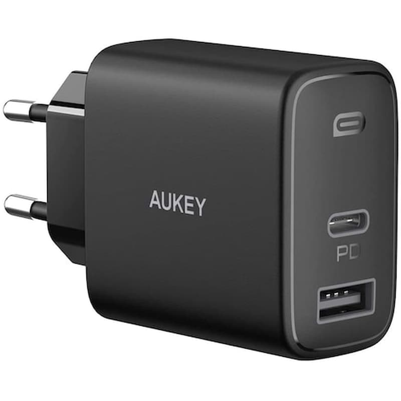 OEM Φορτιστής Πρίζας Aukey Pa-f3s Swift Series 30W 2-port Pd Usb-C,Usb - Black