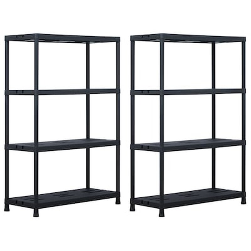 Vidaxl Ραφιέρες 2 Τεμ. Μαύρες 220 Κ. 90 X 40 X 138 Εκ. Πλαστικές