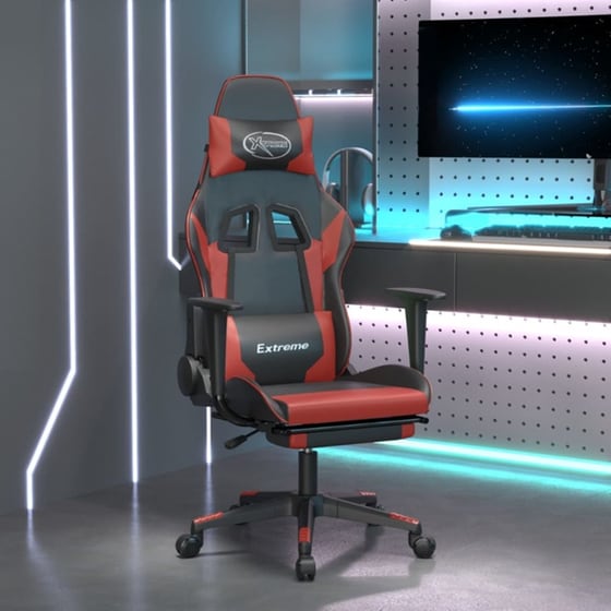 Καρέκλα Gaming VIDAXL 3143706 με Υποπόδιο από Τεχνητό Δέρμα - Μαύρο image 10