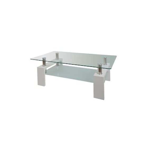 Τραπεζάκι Σαλονιού Woodwell από Γυαλί C35991 110x60x45cm - Λευκό image 0