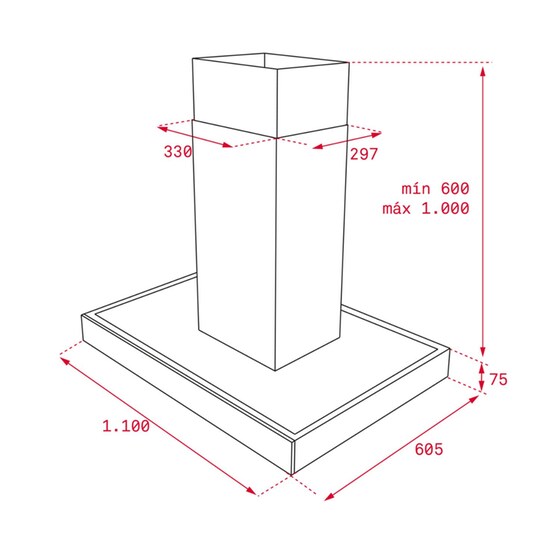 Απορροφητήρας Νησίδα TEKA DPL Isla 1185 110 cm Inox image 5