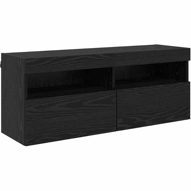 Έπιπλο Τηλεόρασης VidaXL Επιτοίχιο με LED 100 x 30 x 40 cm - Μαύρη Οξιά