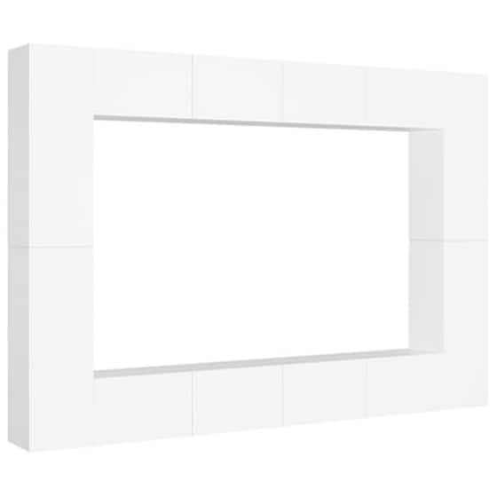 Έπιπλα Τηλεόρασης Vidaxl Μοριοσανίδα 8 Τμχ 100x30x30 cm  - Λευκό image 2