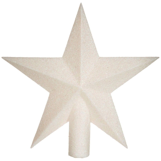 Χριστουγεννιάτικο Στολίδι Spitishop A-s Glitter White 184433 Πλαστικό 1 Τμχ - Κορυφή Δέντρου image 0