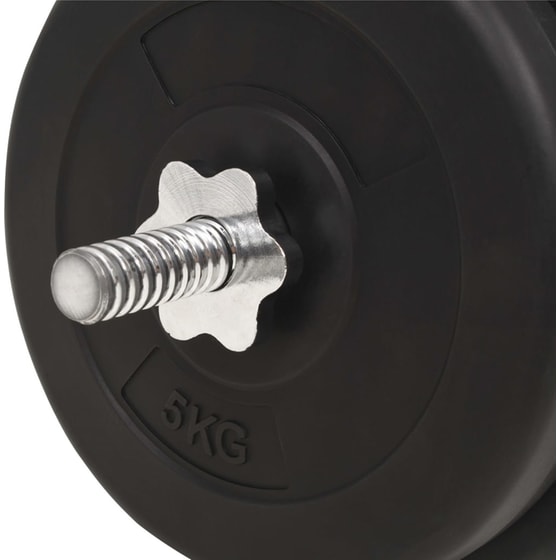 Σετ Στραβόμπαρα Φ25mm 5.4kg VidaXL 91399 120cm με 4 Δίσκους Βαρών 25kg και 2 Κολάρα από Ατσάλι image 4