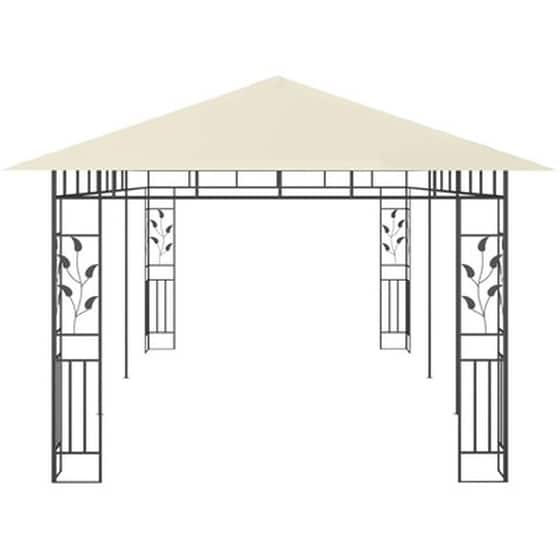 Κιόσκι Vidaxl Χάλυβας με Δίχτυ 6x3x2.73m - Κρεμ image 4