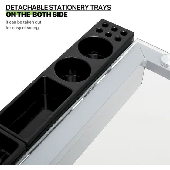 Γραφείο Σχεδίασης Lamtech Crystal Μεταλλικό 104x60x80cm - Ασημί/ Μαύρο image 7