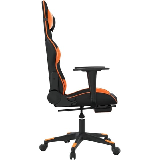 Καρέκλα Gaming VIDAXL 3143770 με Υποπόδιο από Τεχνητό Δέρμα - Μαύρο / Πορτοκαλί image 1