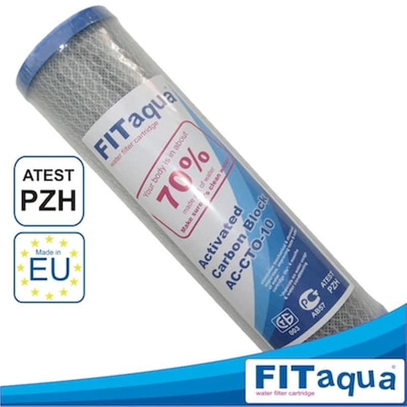 FIT AQUA Ανταλακτικο Φιλτρο Ενεργου Ανθρακα Fit Aqua Cto 5micron 20 Made In Eu
