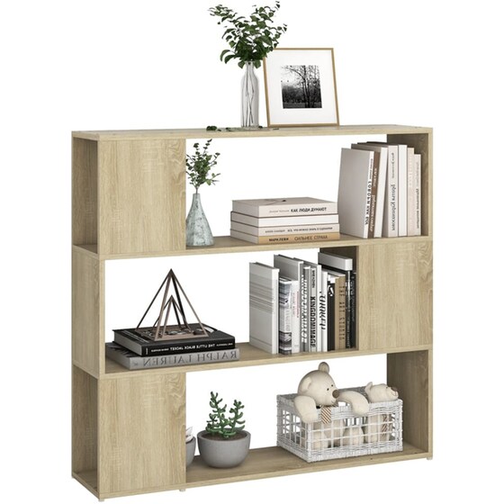 Βιβλιοθήκη VidaXL από Μοριοσανίδα 100x24x94 cm - Δρυς/ Μπεζ image 2