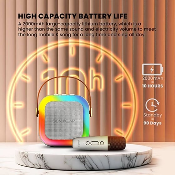 Party Speaker Sonicgear Iox K200 με Ασύρματο Μικρόφωνο - Λευκό image 3