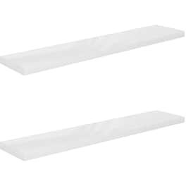 Ράφια Τοίχου VidaXL από MDF 120x23.5x3.8 cm 2 Τμχ - Λευκό