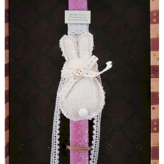 Λαμπάδα Synchronia Κουνέλι με Δαντέλα - Ροζ image 1