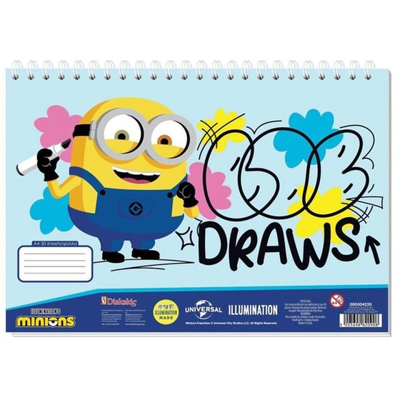 Μπλοκ Ζωγραφικής Διακάκης Α4 Minions image 0
