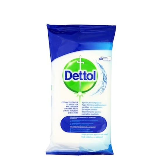 Dettol Αντιβακτηριδιακά Πανάκια Καθαρισμού Επιφανειών 40 Κομάτια image 0