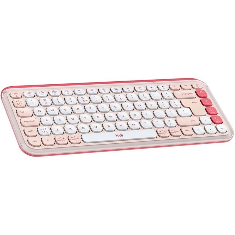 LOGITECH Logitech POP Icon Keys Ασύρματο Πληκτρολόγιο με Bluetooth - Ροζ (US)