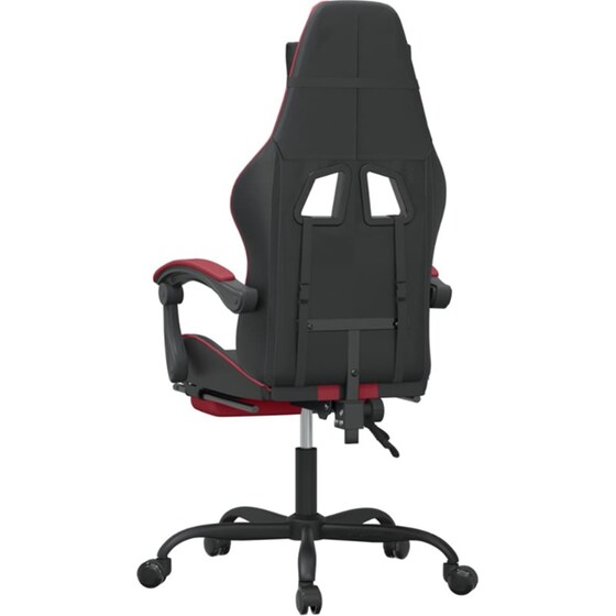Καρέκλα Gaming VIDAXL 349538 με Υποπόδιο από Τεχνητό Δέρμα - Μαύρο image 3