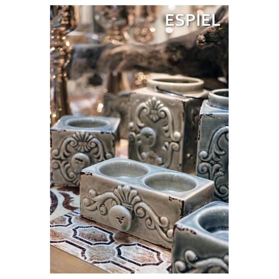Φανάρι Espiel Heg112k2 Κεραμικό 11x9.5x10.5 cm - Γκρι image 2