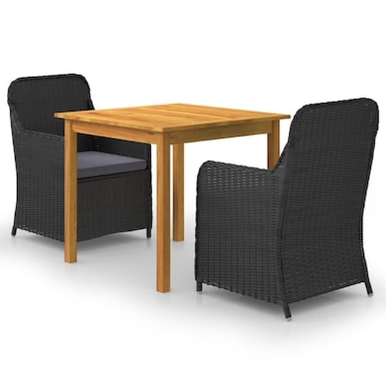 Vidaxl Σετ Τραπεζαρίας Κήπου 3 Τεμαχίων Μαύρο image 0