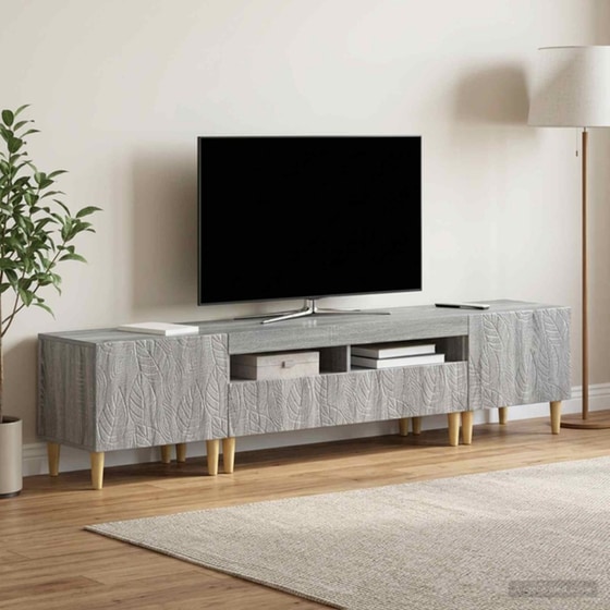 Έπιπλο Τηλεόρασης VidaXL DELFT με LED 3 τμχ 198 x 35 x 43 cm - Γκρι Sonoma image 1