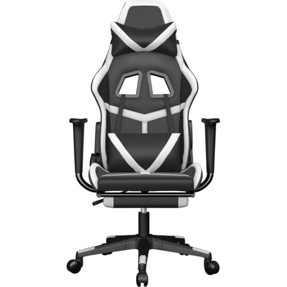 Καρέκλα Gaming VIDAXL 345439 με Υποπόδιο από Τεχνητό Δέρμα - Μαύρη image 2