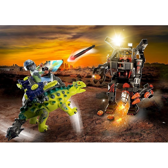 PLAYMOBIL® Dino Rise Αγκυλόσαυρος με Μαχητή Εναντίον Ρομπότ (70626) image 2