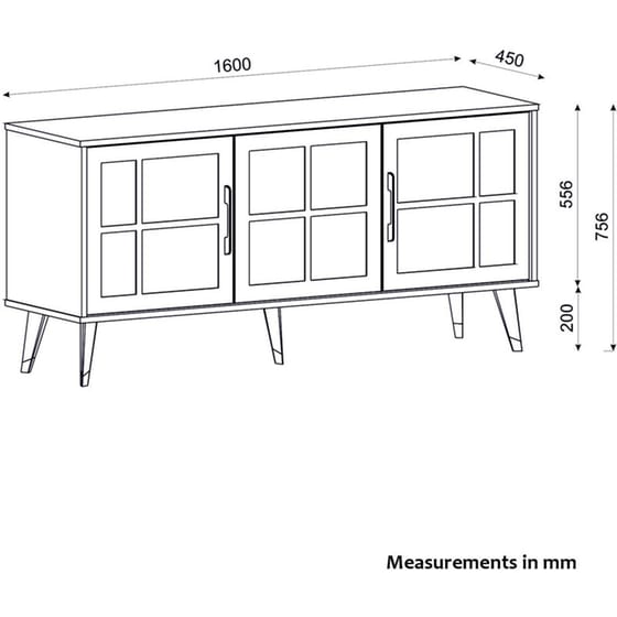 Μπουφές 24Mall Logo από Μοριοσανίδα 160x45x75.6 cm - Καρυδί image 6