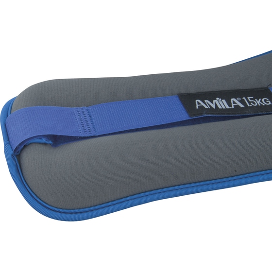 Βαράκια Άκρων 2 x 1.5kg Σταθερού Βάρους Amila 94953 από Νεοπρένιο - Γκρι/Μπλε image 1