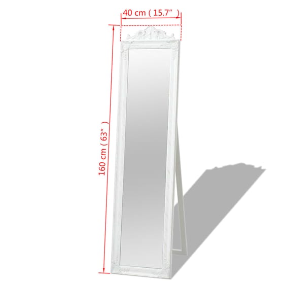 Καθρέφτης Δαπέδου VidaXL Ξύλινος 40x160 cm - Λευκό image 6