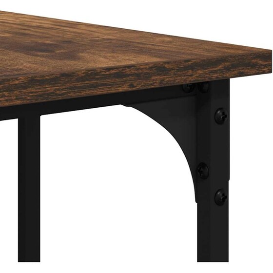 Γραφείο VidaXL από Επεξεργασμένο Ξύλο 139x139x75 cm - Καπνιστή Δρυς image 8