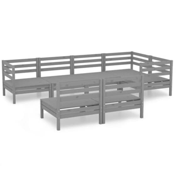 Vidaxl Σαλόνι Κήπου Σετ 7 Τεμαχίων Γκρι Από Μασίφ Ξύλο Πεύκου image 2